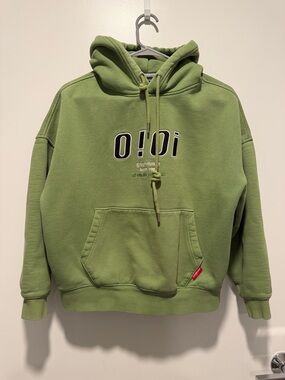 Olive Green Logo Hoodie Sweatshirt by